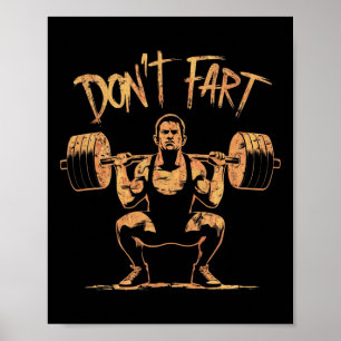 Lustig Don't Fart Fitness Workout Gewichtheben Gym Poster