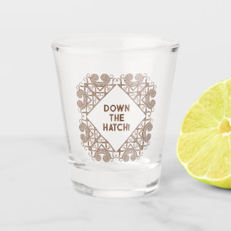 Lustig Down The Hatch! Text hinzufügen keltische R Schnapsglas