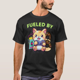 Lustig Durch Gamer-Katze Gaming-Donuts & Die 80er T-Shirt