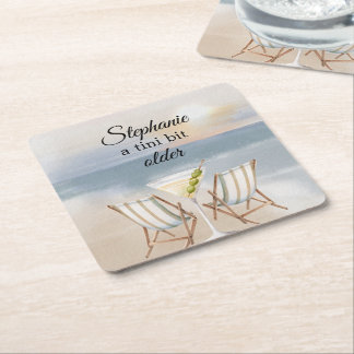 Lustig: Ein bisschen älter Beach Party 50. Geburts Rechteckiger Pappuntersetzer