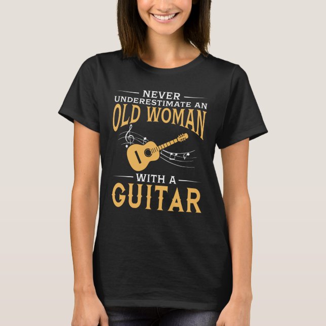 Lustig eine alte Frau mit einer Gitarre T-Shirt (Vorderseite)