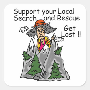 Lustig erhalten Sie verloren Quadratischer Aufkleber