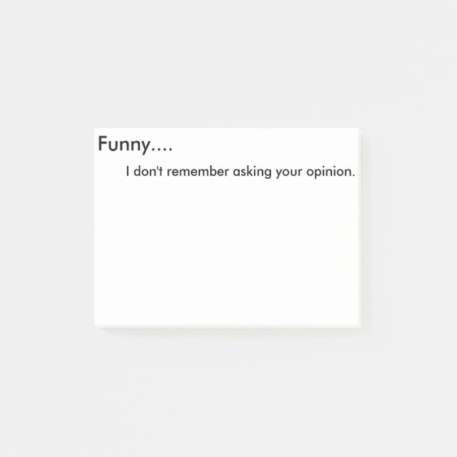 Lustig, erinnere mich ich nicht, Ihren Meinung Post-it Klebezettel (Vorderseite)