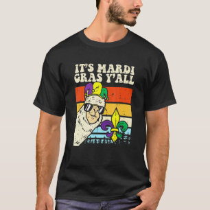 Lustig Es Ist Mardi Gras Leute Narr Lama Alpaka Mä T-Shirt