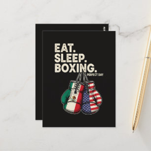 Lustig Essen Schlafen Wiederholen Boxen Postkarte