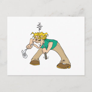 lustig frustrierter Golfer Postkarte