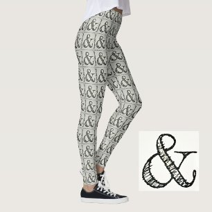 Lustig Funky Schwarzes Und-Zeichen Symbol Chic Gra Leggings