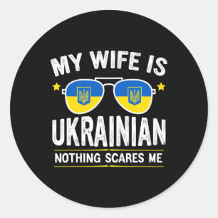 Lustig für Männer: Meine Frau ist Ukrainerin Runder Aufkleber