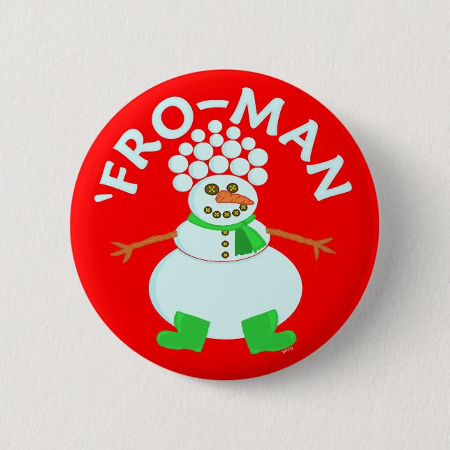 Lustig 'für Schneemann-Weihnachten Button (Vorderseite)