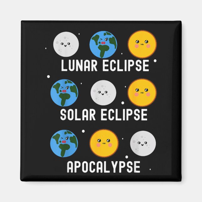 Lustig für Sonnenfinsternis 04 08 24 Magnet (Vorne)