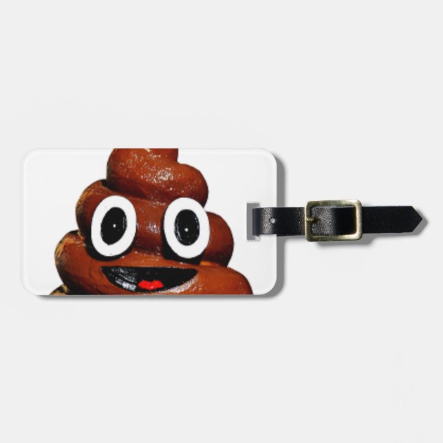 lustig gekackt Emoji Gepäckanhänger (Vorderseite horizontal)