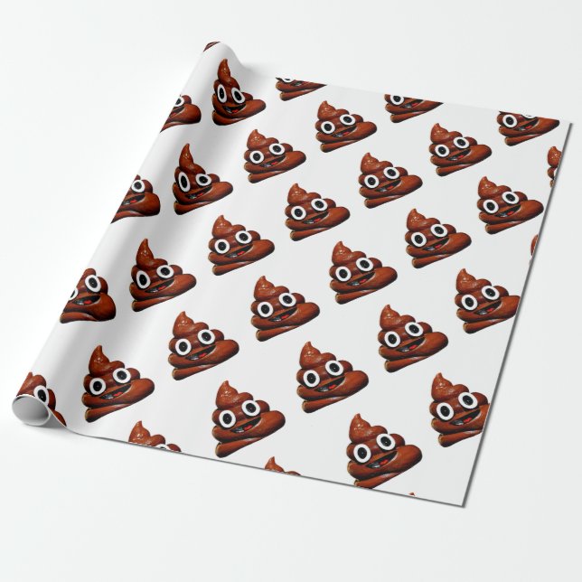 lustig gekackt Emoji Geschenkpapier (Ungerollt)