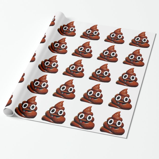 lustig gekackt Emoji Geschenkpapier (Ungerollt)