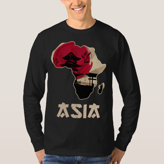 Lustig Gemischtes Afrika Asien T-Shirt (Vorderseite)