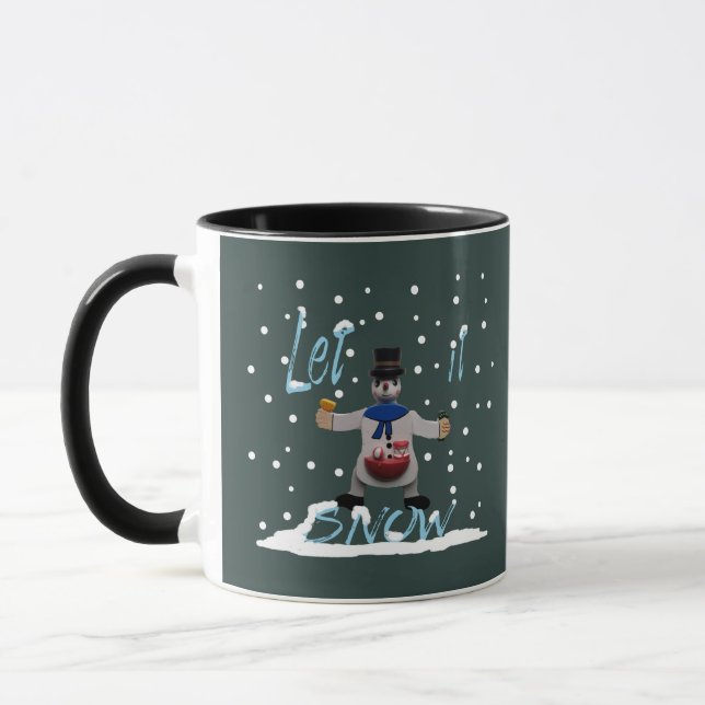 lustig glücklicher Schneemann Tasse (Links)