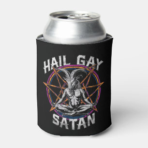 Lustig Hail Gay Satan LGBT Goth Gay Pride Baphomet Dosenkühler