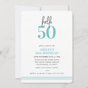LUSTIG Hallo 50 moderner 50. Geburtstag mint Einladung