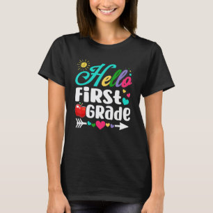 Lustig Hallo Erste Klasse Erster Schultag Schüler T-Shirt