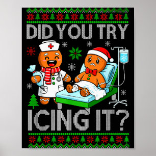 Lustig Hast du es mit Vereisung versucht Weihnacht Poster