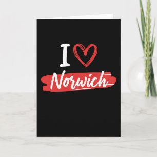 Lustig I Love Norwich Retro-Touristen-Reise-Grafik Karte