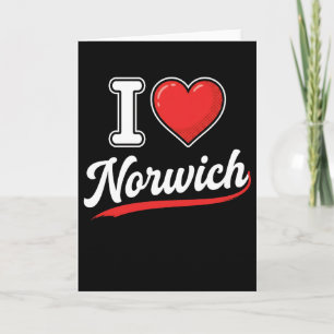 Lustig I Love Norwich Retro-Touristen-Reise-Grafik Karte