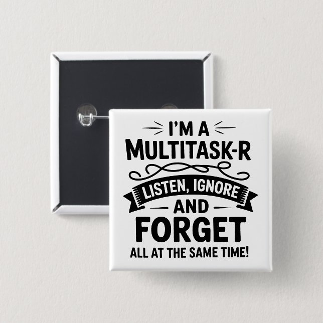 Lustig, ich bin ein Multitasker, sage Mama Leben P Button (Vorne & Hinten)