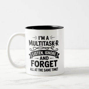 Lustig Ich bin ein Multitasker Sagt Mama Leben Pap Zweifarbige Tasse