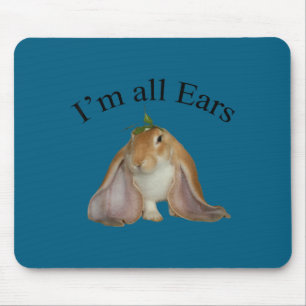 Lustig, ich bin ganz Ohr, Hase, Witz-Hase Mousepad
