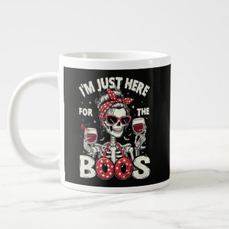 Lustig ich bin nur wegen der Buh-Rufe hier Skelett Jumbo-Tasse