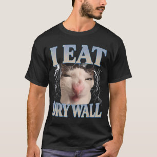 Lustig ich esse Trockenwand Alberne Katze Meme Män T-Shirt