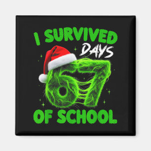 Lustig, ich habe 67 Tage Schule überlebt Weihnacht Magnet