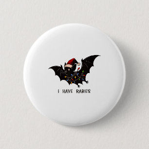 Lustig, ich habe Tollwut Weihnachtsfledermaus pass Button