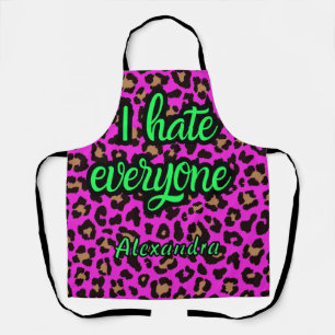 Lustig Ich hasse jeden Sarkastischer Rosa Leopard Schürze