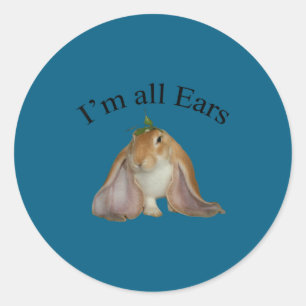 Lustig ich höre zu Hase Witz-Hase  Runder Aufkleber