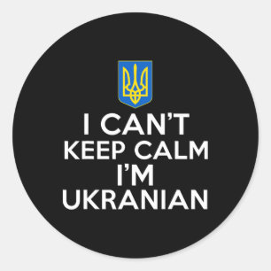 Lustig, ich kann mich nicht beruhigen, ich bin Ukr Runder Aufkleber