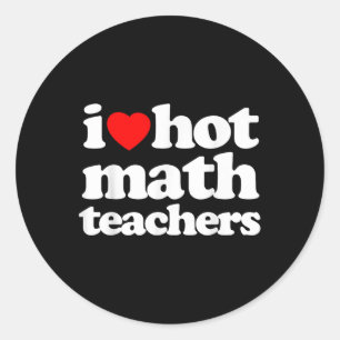 Lustig Ich Liebe Heiße Mathelehrer Retro Vintage W Runder Aufkleber