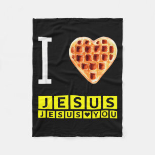 Lustig Ich Liebe Jesus Waffel Herz Christliches Fr Fleecedecke