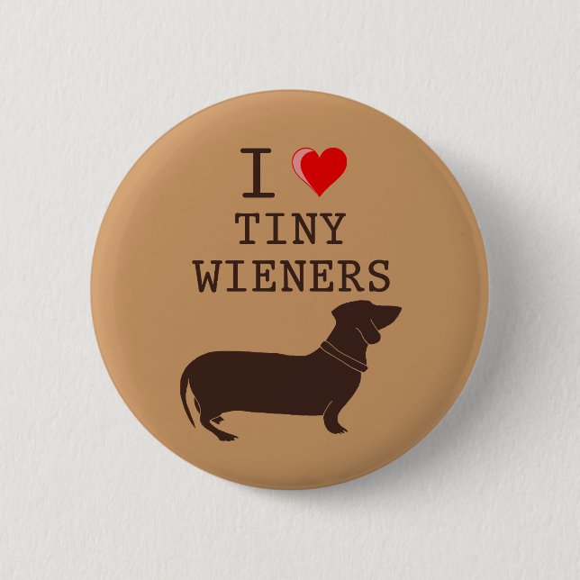 Lustig ich liebe kleinen Wiener Dachshund Button (Vorderseite)