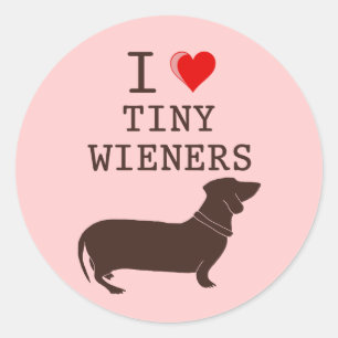 Lustig ich liebe kleinen Wiener Dachshund Runder Aufkleber
