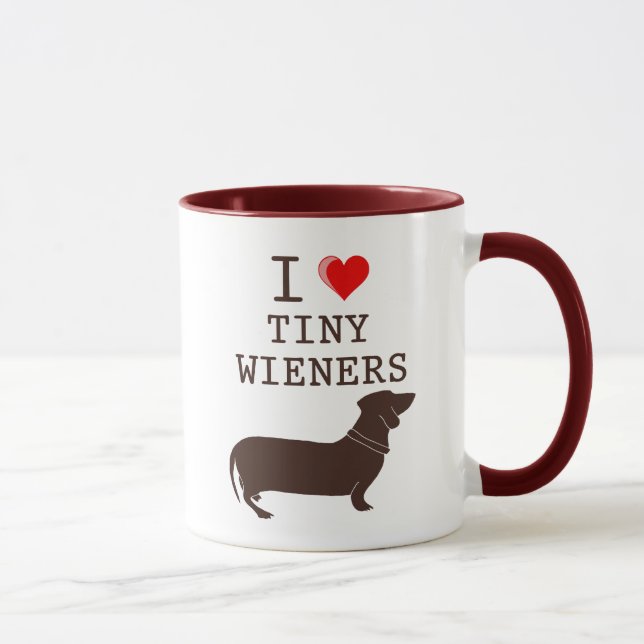 Lustig ich liebe kleinen Wiener Dachshund Tasse (Rechts)