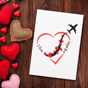Lustig ich liebe mein Pilot-Herz & Flugzeug romant Karte