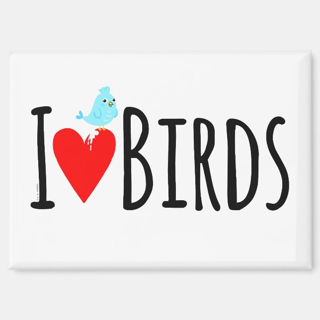 Lustig, ich liebe Vögel Magnet (Vorderseite)
