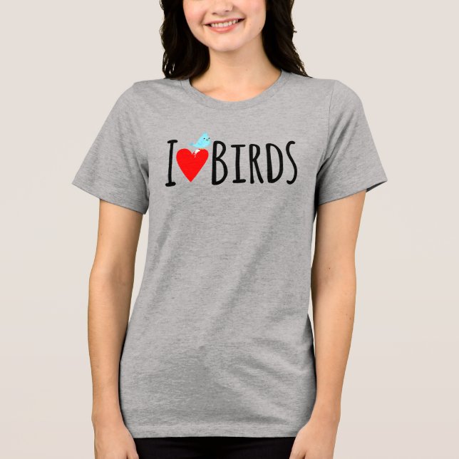 Lustig, ich liebe Vögel Tri-Blend Shirt (Vorderseite)