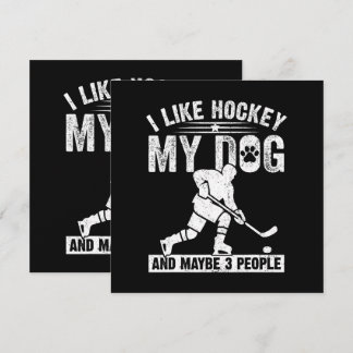 Lustig ich mag Hockey meinen Hund und vielleicht 3 Einladung