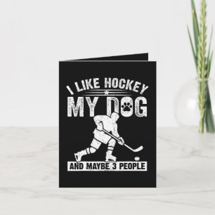 Lustig, ich mag Hockey, meinen Hund und vielleicht Feiertagskarte