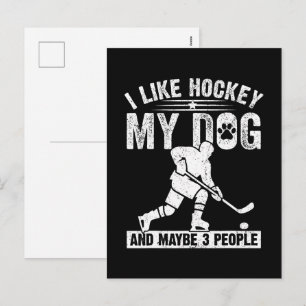 Lustig, ich mag Hockey, meinen Hund und vielleicht Feiertagspostkarte