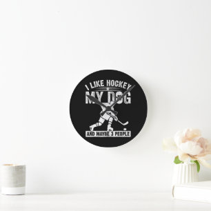 Lustig, ich mag Hockey, meinen Hund und vielleicht Runde Wanduhr