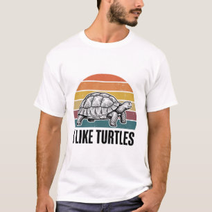 Lustig Ich mag Schildkröten Vintage Gravur T-Shirt