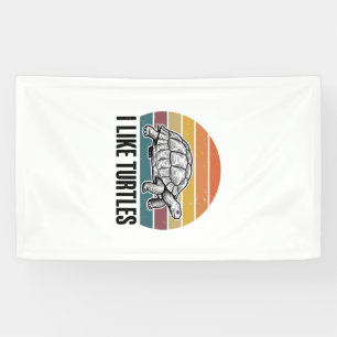 Lustig Ich mag Schildkröten Vintage Gravur T-Shirt Banner