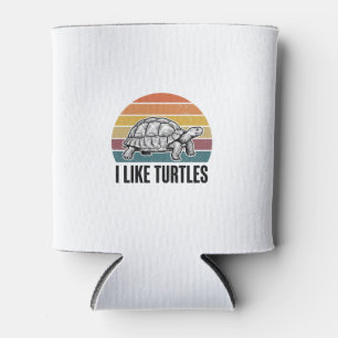 Lustig Ich mag Schildkröten Vintage Gravur T-Shirt Dosenkühler